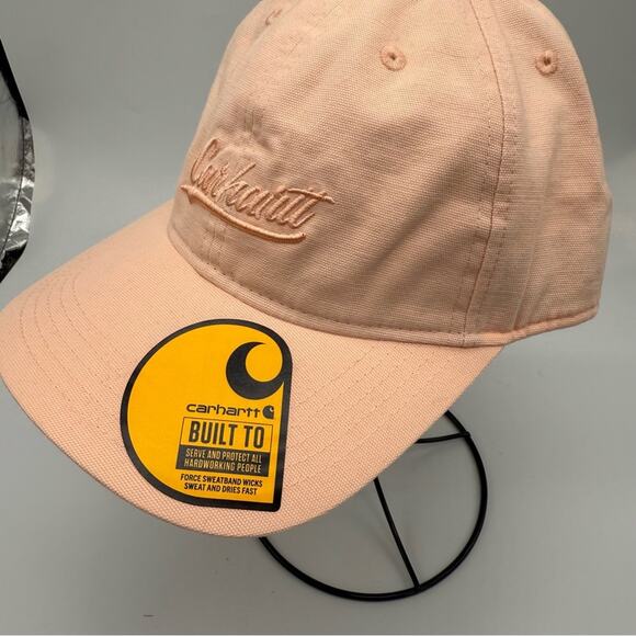 Carhartt Light Peach Baseball Cap, Adjustable Strap Closure. Embroidered Logo - Picture 3 of 9
